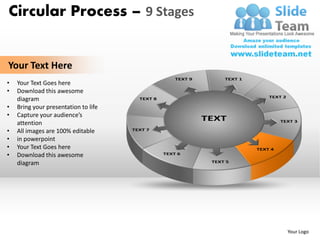 9 stages circular process powerpoint slides ppt templates | PDF