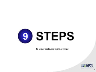 31
9 STEPS
To lower costs and more revenue
 