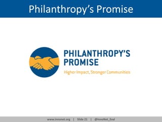 Philanthropy’s Promise

www.innonet.org | Slide 21 | @InnoNet_Eval

 