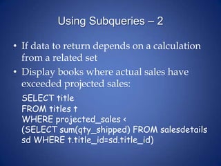 Subqueries | PPTX
