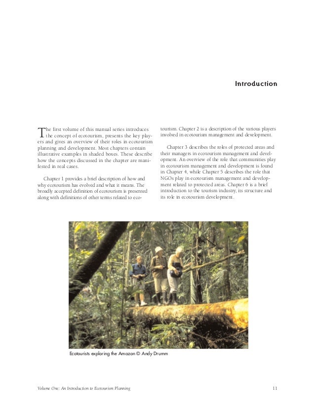 Ecotourism development and management