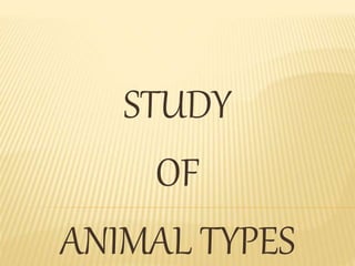 STUDY
OF
ANIMAL TYPES
 