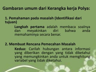 Teori Belajar Polya | PPT