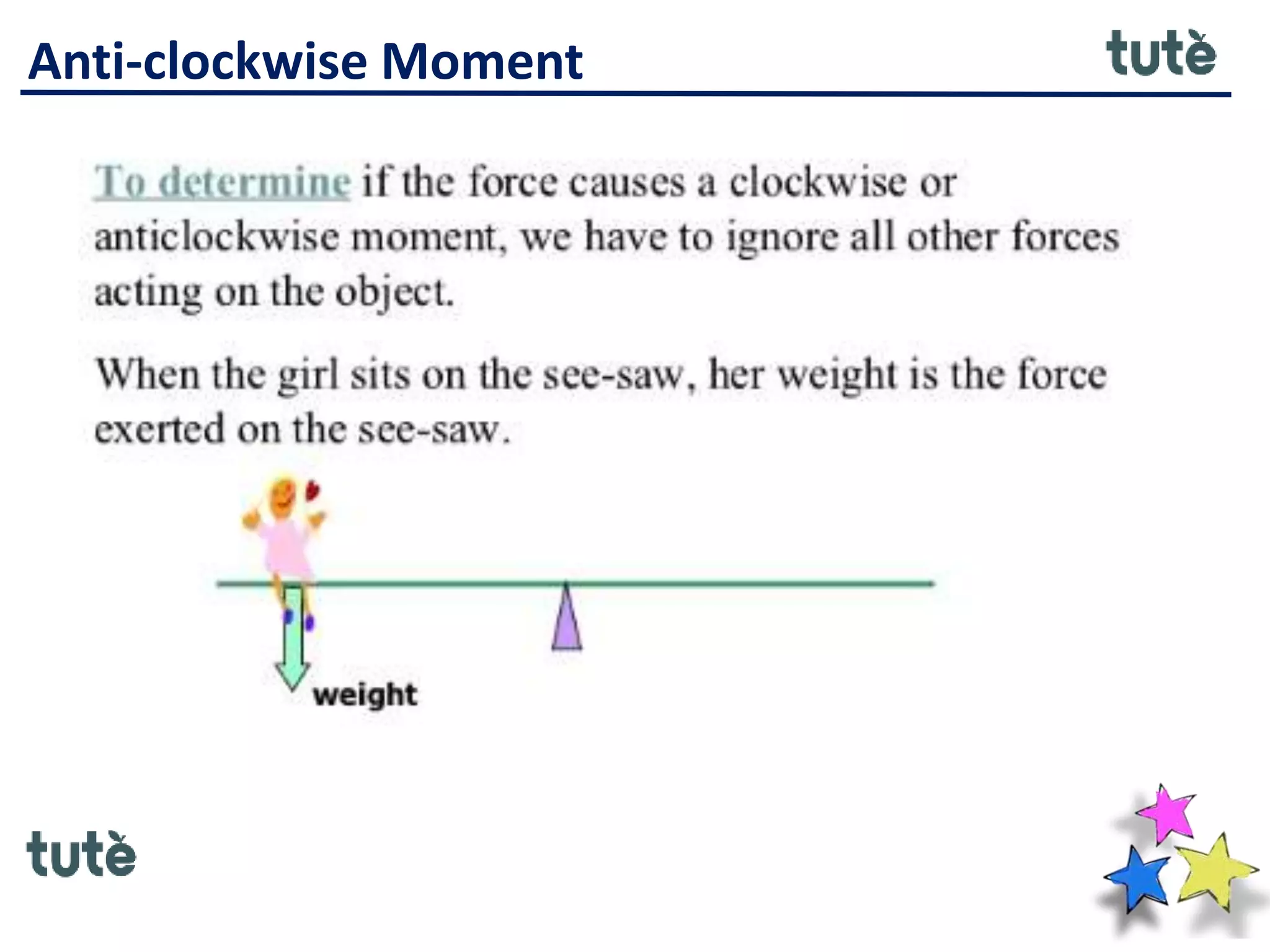 Anti-clockwise Moment
 