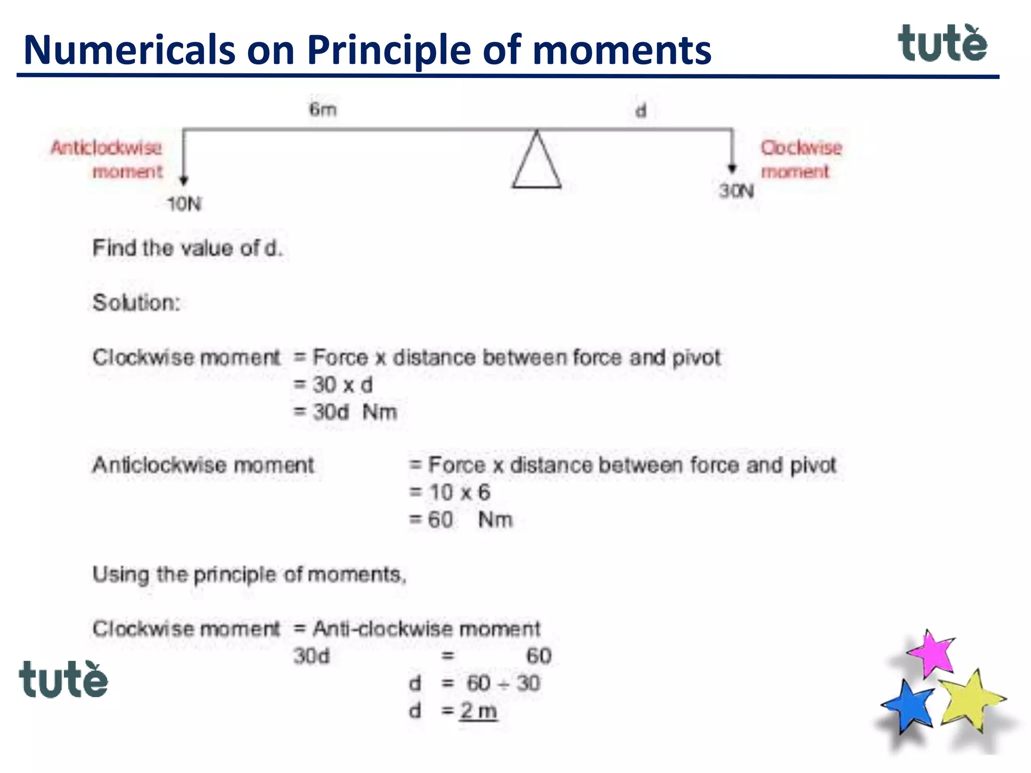Numericals on Principle of moments
 