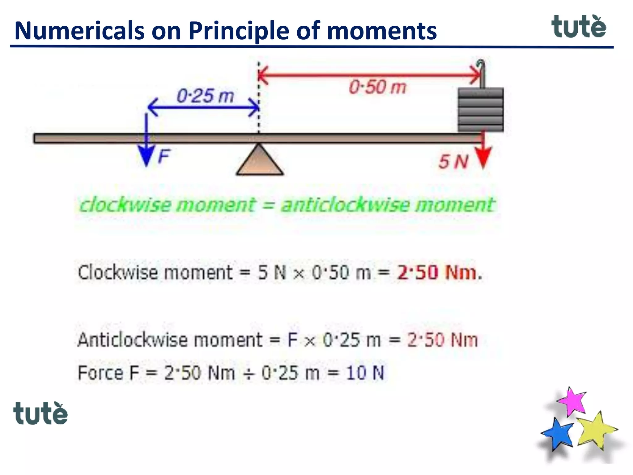 Numericals on Principle of moments
 