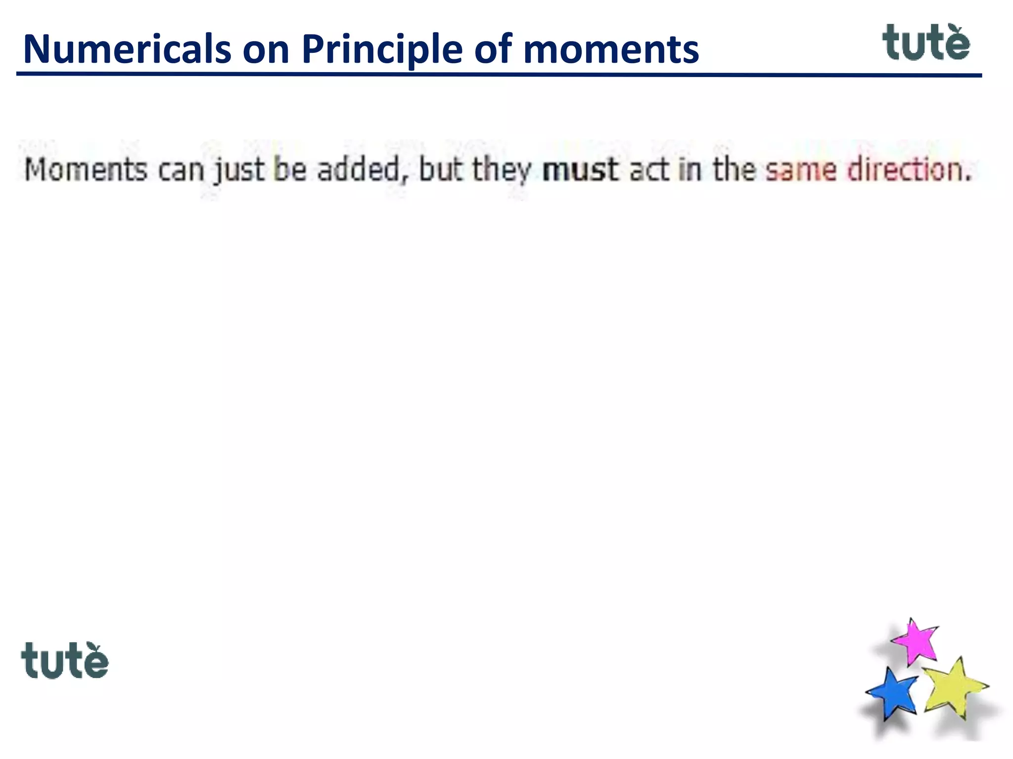 Numericals on Principle of moments
 