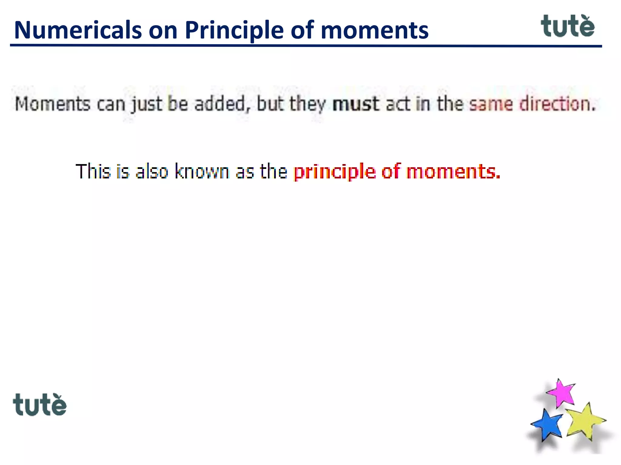 Numericals on Principle of moments
 