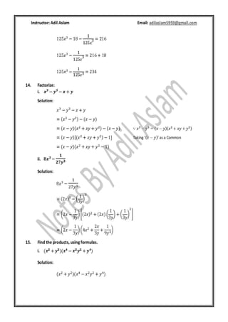 Grade 9 / O level Mathematics(Chapter #4) I AHSAN IRSHAD | PDF