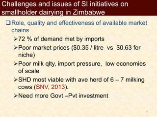 Application of the principles of Sustainable Intensification (SI) on smallholder dairy farming in Eastern and Southern Africa