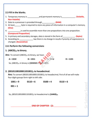 9th_Computer Full Exercise | PDF