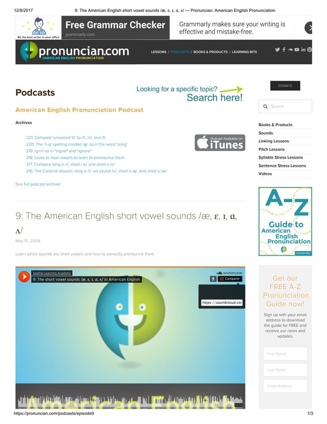9 the american english short vowel sounds æ, ɛ, ɪ, ɑ, ʌ_ — pronuncian