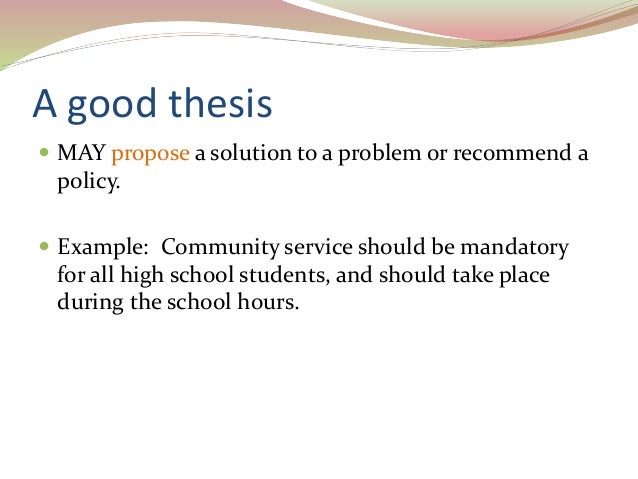 how to write a problem solution thesis statement