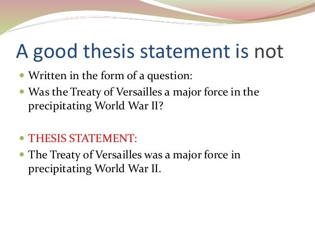 thesis statement world war 2