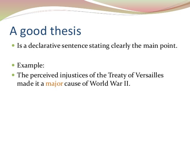 video on how to write a good thesis statement