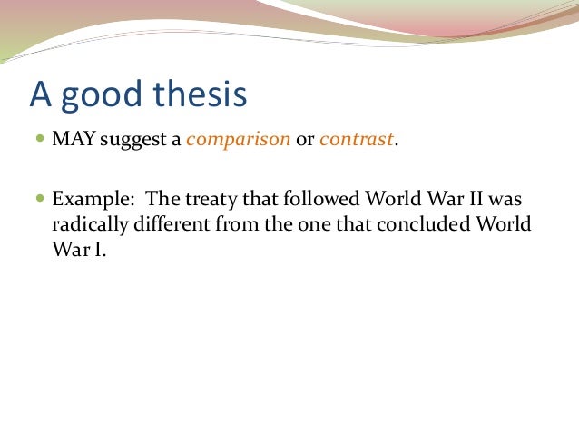 thesis statement example of war