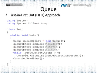 QueueFirst-in-First Out (FIFO) Approach