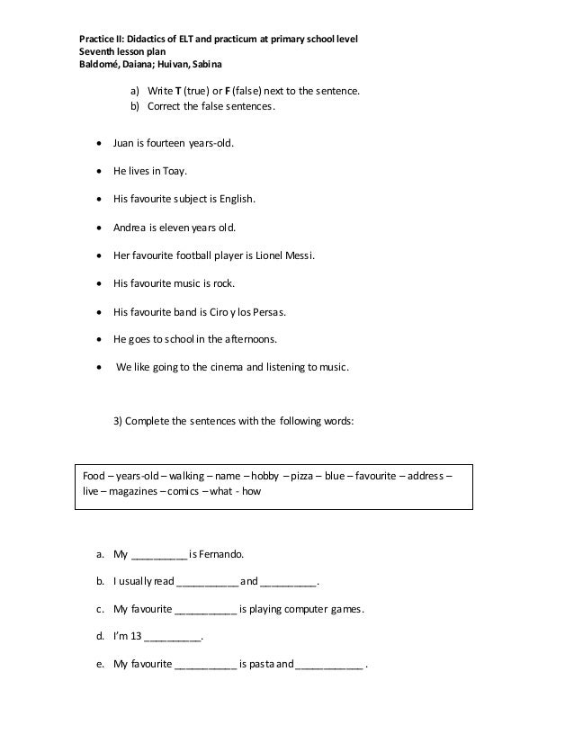 9th Lesson Plan