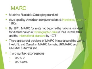 Marc 4 Machine Metadata: A concept | PPT