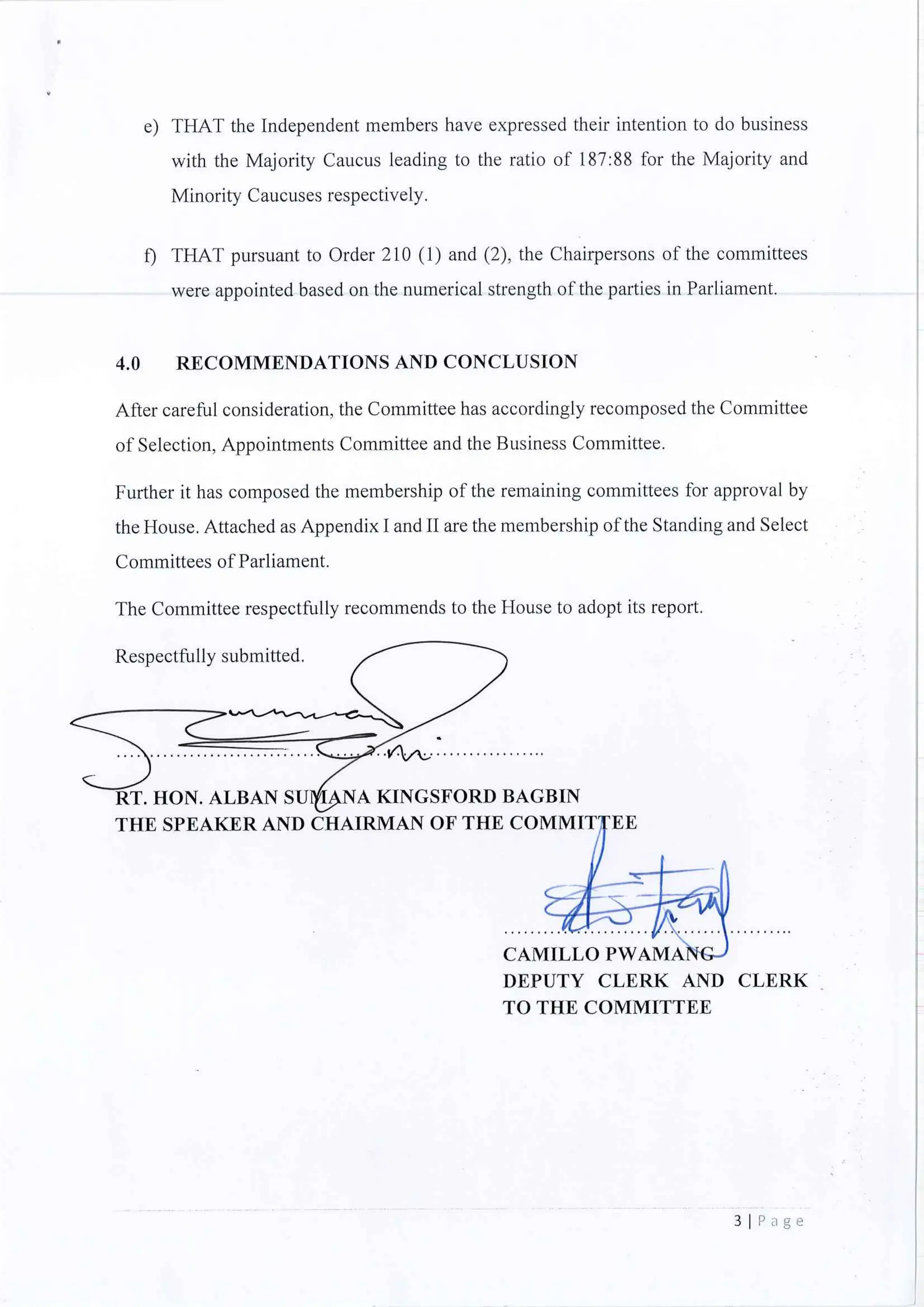 All of the Ninth Parliament Committees in Ghana