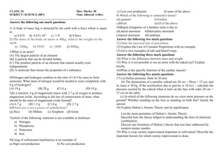 Comprehensive Class IX Science Exam Questions and Concepts | DOCX