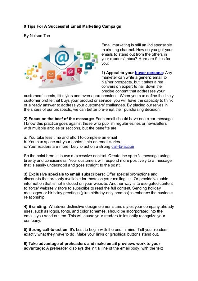 9 Tips For A Successful Email Marketing Campaign 9-tips-for-a-successful-email-marketing-campaign