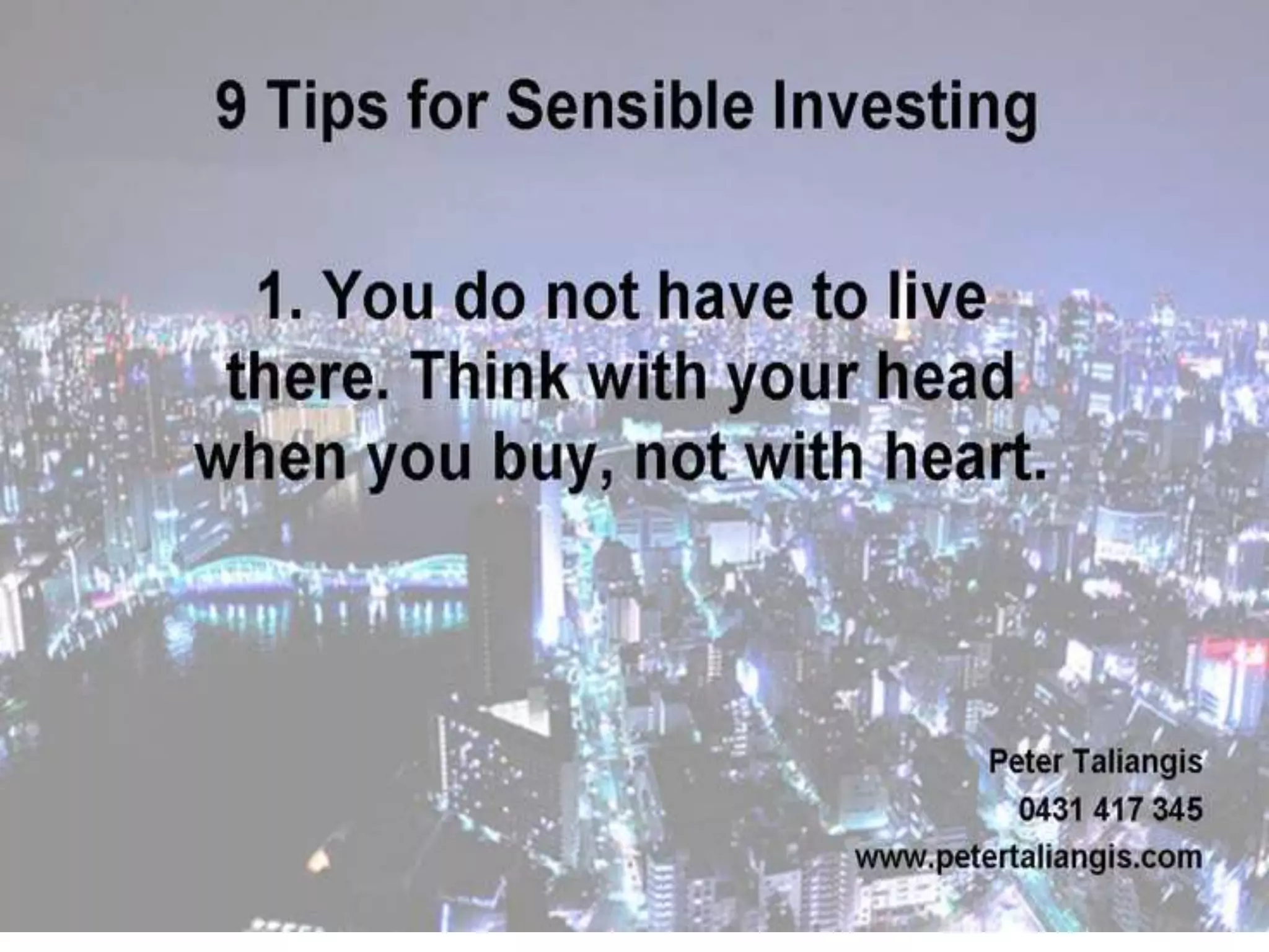9 tips for sensible investing PPT