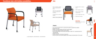 46
•	Link comes standard with non-marring floor glides to protect floor surfaces
•	Molded foam seat
•	Model 1415 ships standard with 50mm carpet casters
•	Convex back design provides lumbar support
•	Anti-tip frame design with wall saver rear legs on model 1410 - prevents back from
touching walls
•	Stacks four high
•	Lifetime warranty on structural components
•	Fabric and foam are warranted against wear through and deterioration for five years
Back available in plastic,
mesh or upholstered in
fabric
Soft touch polyurethane
arms for comfort and
durability
Available with or without
casters
Shown: 1410-GT-A15B-BF-MB
Available with or without
arms
300 lb weight capacity
Silver or black powder
coated frame
3 inch molded foam seat
Wall Saver rear legs
a.
b.
c.
1410 guest
1415 guest (Casters)
1410 guest
Transitional style with limitless possibilities.
Features
a. 1410-GT-A15B-SF-UP b. 1410-GT-A15G-SF-UP c. 1415-GT-A15B-SF-PB
link
link
Quick Ship
Express fabrics ship as fast as
5 business days.
 