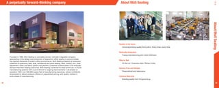 66
Founded in 1982, 9to5 Seating is a privately owned, vertically-integrated company,
specializing in the design and production of ergonomic office seating to accommodate
the rigorous demands of today’s office environments. 9to5 Seating presents an extensive
collection of executive, task, side, conference and stool seating. Seat, control, arm, chair
adjustment, finish and fabric options are plentiful. Customer customization is an everyday
demand that 9to5 Seating welcomes. 9to5 Seating combines its state-of-the-art, in-house
manufacturing systems with a commitment to ongoing improvements in all phases of
operation. With over 500,000 square feet of manufacturing resources, we are confidently
empowered to deliver products offered at unparalleled pricing, with quality instilled in
every phase of manufacturing.
Quality is the Issue
	Uncompromising quality from within. Every chair, every time.
Vertically Integrated
Fusing manufacturing with client fulfillment.
Ship to Suit
	As fast as 5 business days. Always timely.
Service Pure and Simple
	Personalized and responsive.
Lifetime Warranty
	Building quality from the ground up.
65
A perpetually forward-thinking company About 9to5 Seating
About9to5Seating
 