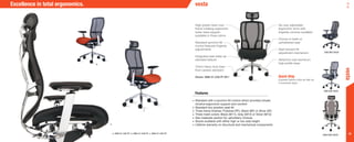 10
Six-way adjustable
ergonomic arms with
fingertip controls available
Choice of mesh or
upholstered seat
Seat forward tilt
adjustment mechanism
Attractive cast aluminum
high profile base
•	Standard with a synchro-tilt control which provides simple,
intuitive ergonomic support and comfort
•	Standard two position seat tilt
•	Three frame finishes: Polished (PF), Black (BF) or Silver (SF)
•	Three mesh colors: Black (M11), Gray (M12) or Silver (M13)
•	See materials section for upholstery choices
•	Stools available with either high or low seat height
•	Lifetime warranty on structural and mechanical componentsa.
b.
c.
3065 MID-BACK
3065 MID-BACK
3080 high-BACK
Excellence in total ergonomics.
a. 3080-X1-A30-PF b. 3065-X1-A30-PF c. 3085-X1-A30-PF
High-grade mesh over
frame creating ergonomic
lower back support
available in three colors
Standard synchro-tilt
control features fingertip
adjustments
Integrated seat slider as
standard feature
75mm heavy duty hard
floor casters standard
Shown: 3080-X1-A30-PF-M11
Features
vesta
vesta
Quick Ship
Express fabrics ship as fast as
5 business days.
 