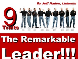 9

By Jeff Haden, Linkedin

Traits
Traits

The Remarkable

 
