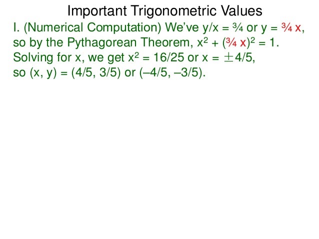 9 Trigonometric Functions Via The Unit Circle Nat