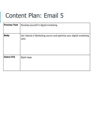 Content Pplan Example Email Email Marketing Project | DOCX
