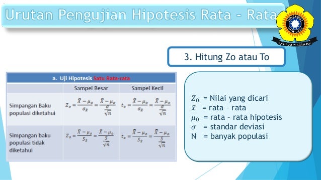 Uji hipotesis satu rata rata