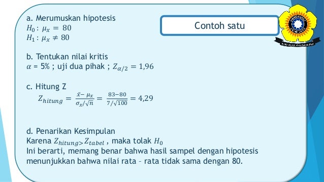 uji hipotesis satu rata rata