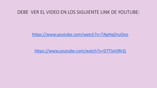DEBE VER EL VIDEO EN LOS SIGUIENTE LINK DE YOUTUBE:
https://www.youtube.com/watch?v=7ApHqOruOeo
https://www.youtube.com/watch?v=D7TIxVjlRrQ
 
