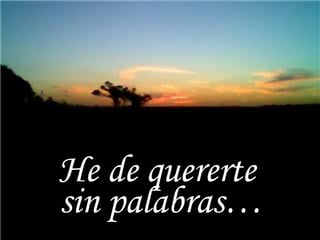 He de quererte  sin palabras… 