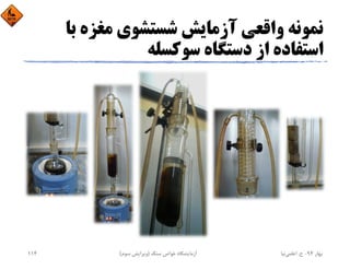 ‫ﺑ‬ ‫ﻣﻐﺰه‬ ‫ﺷﺴﺘﺸﻮي‬ ‫آزﻣﺎﻳﺶ‬ ‫واﻗﻌﻲ‬ ‫ﻧﻤﻮﻧﻪ‬‫ﺎ‬
‫ﺳﻮﻛﺴﻠﻪ‬ ‫دﺳﺘﮕﺎه‬ ‫از‬ ‫اﺳﺘﻔﺎده‬
‫ﺑﻬﺎر‬94-‫ح‬.‫اﻋﻠﻤﻲ‬‫ﻧﻴﺎ‬‫ﺳﻨﮓ‬ ‫ﺧﻮاص‬ ‫آزﻣﺎﻳﺸﮕﺎه‬)‫ﺳﻮم‬ ‫وﻳﺮاﻳﺶ‬(114
 