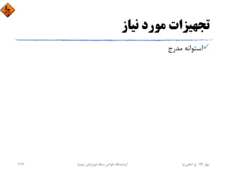 ‫ﻧﻴﺎز‬ ‫ﻣﻮرد‬ ‫ﺗﺠﻬﻴﺰات‬
‫ﻣﺪرج‬ ‫اﺳﺘﻮاﻧﻪ‬
‫ﺑﻬﺎر‬94-‫ح‬.‫اﻋﻠﻤﻲ‬‫ﻧﻴﺎ‬‫ﺳﻨﮓ‬ ‫ﺧﻮاص‬ ‫آزﻣﺎﻳﺸﮕﺎه‬)‫ﺳﻮم‬ ‫وﻳﺮاﻳﺶ‬(212
 