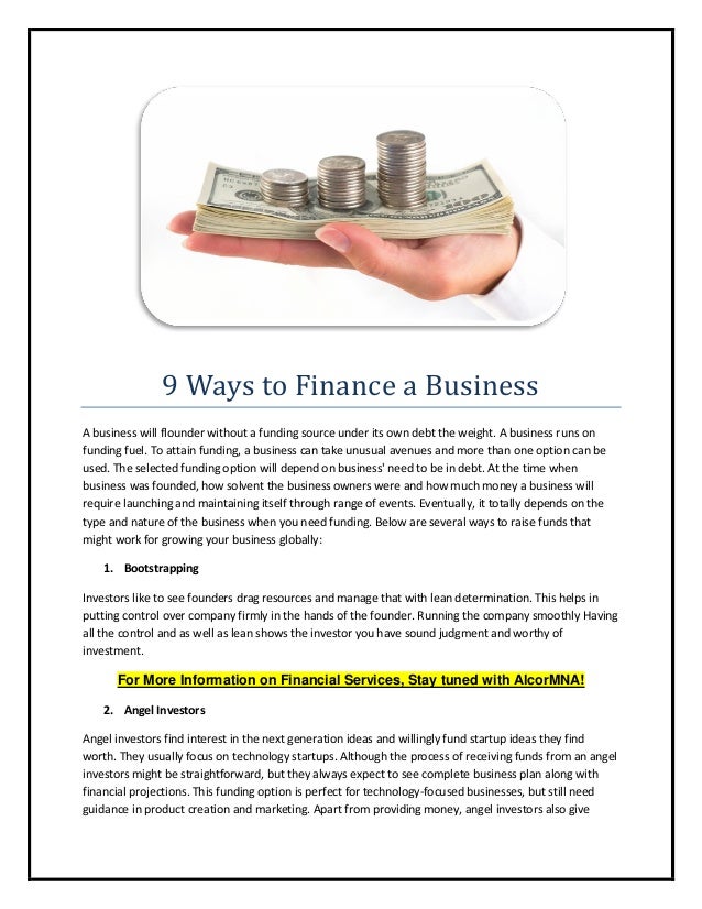 9-ways-to-finance-a-business