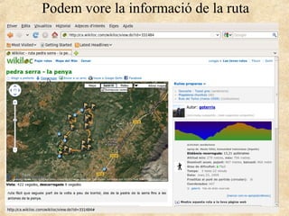 Podem vore la informació de la ruta
 