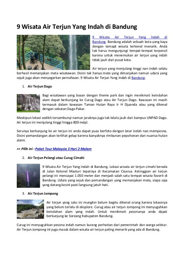 9 Wisata Air Terjun Yang Indah Di Bandung 9 Wisata Air Terjun Yang Indah Di Bandung