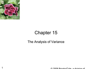 1
Chapter 15
The Analysis of Variance
 