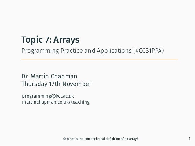 Programming In Java Arrays