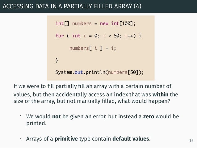 Programming in Java: Arrays