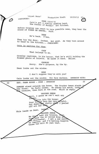 9.11 First Born   Call sheets day 5-8 