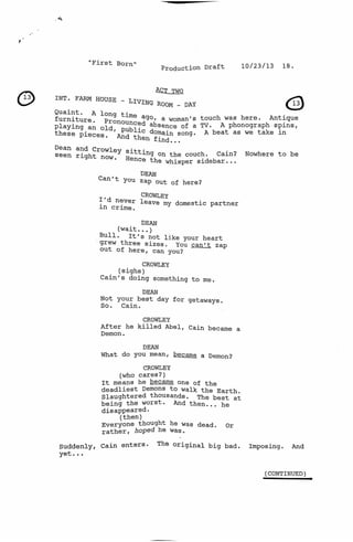 9.11 First Born   Call sheets day 5-8 