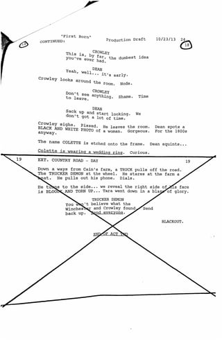 9.11 First Born   Call sheets day 5-8 