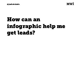 Digital marketing for
tech companies.
@joshsteimle
@joshsteimle
How can an
infographic help me
get leads?
 