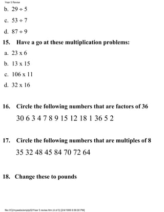 9year5revise | PDF